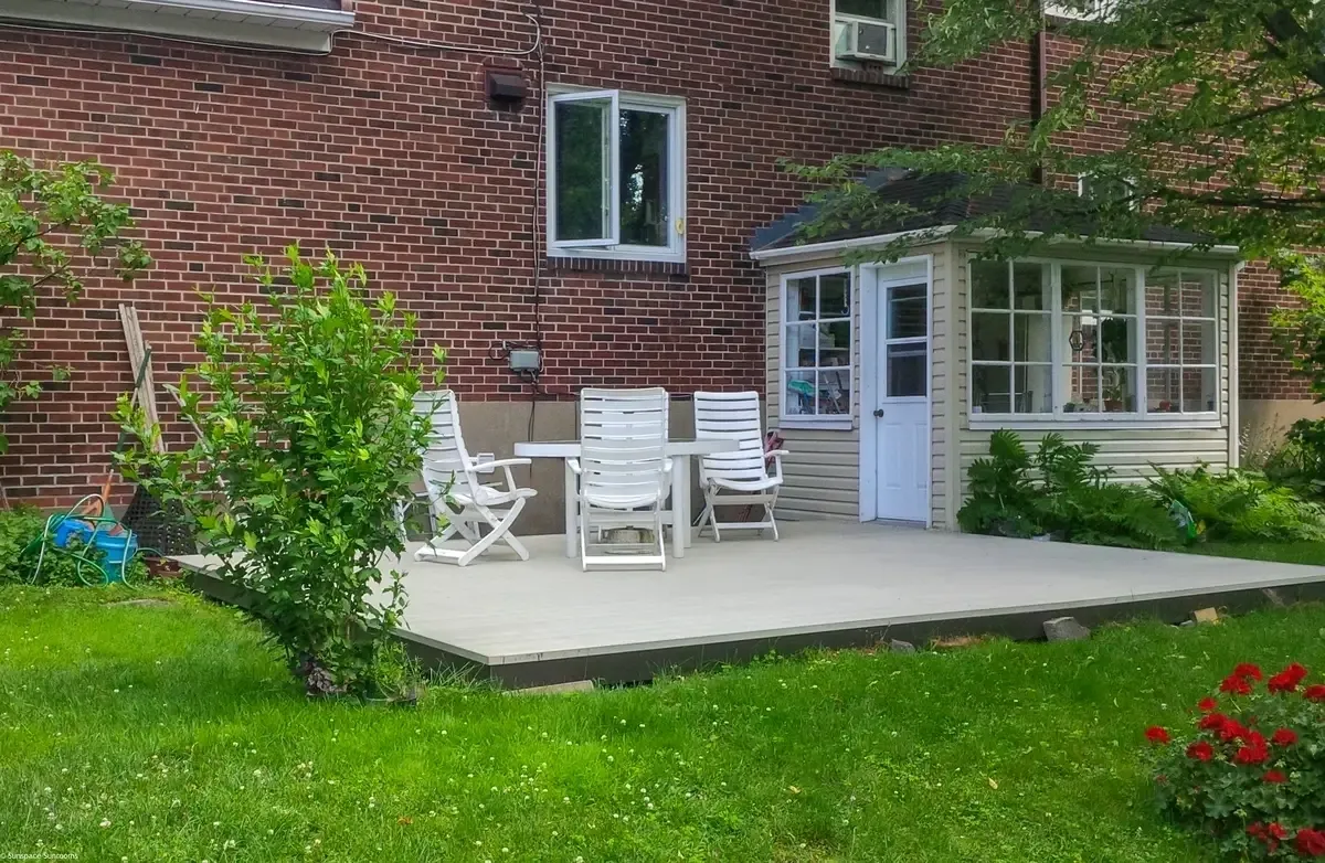 Brick house with garden patio