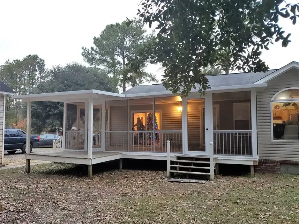 Single-story home with large porch