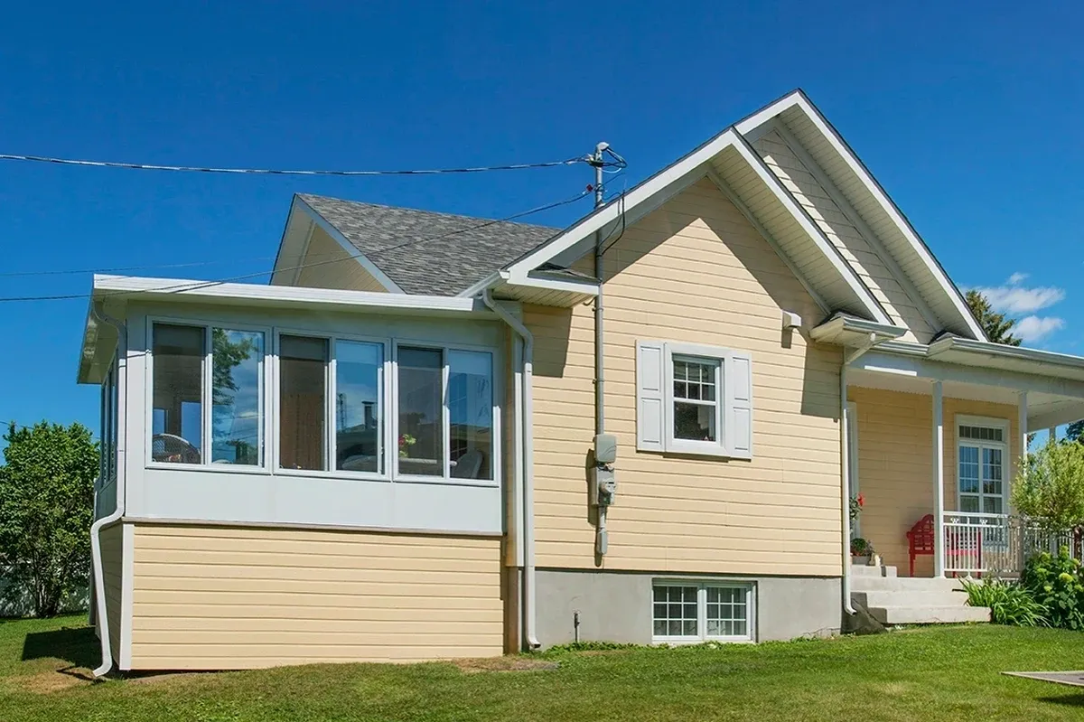 Single-story house with sunroom