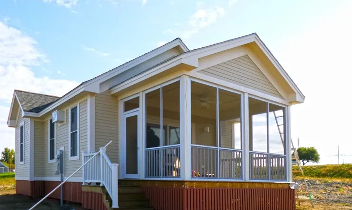 Modern house with outdoor entry steps