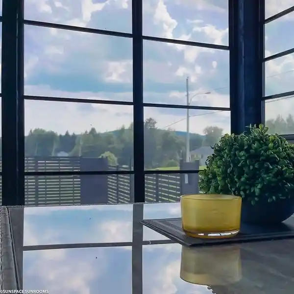 Scenic view through large windows