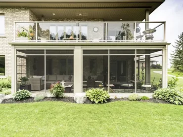 Modern house with screened porch