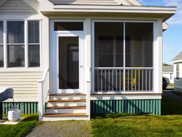 Front porch with screened door