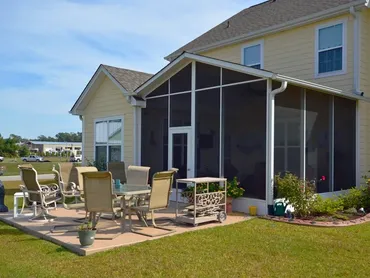 Outdoor patio with screened porch