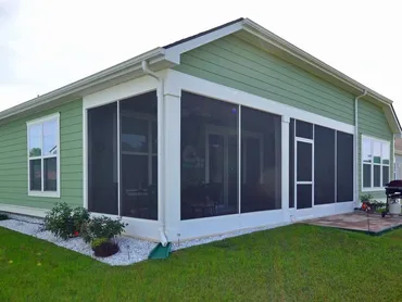 Modern home with large screened windows