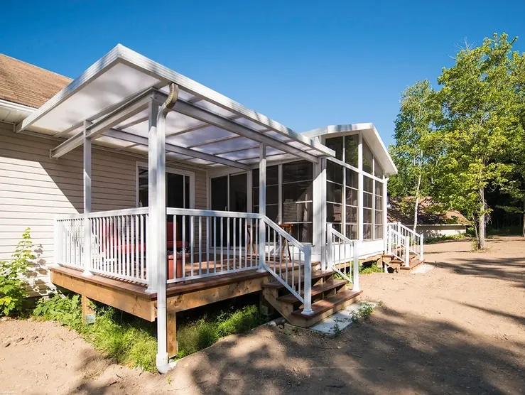 Sunroom extension on house exterior
