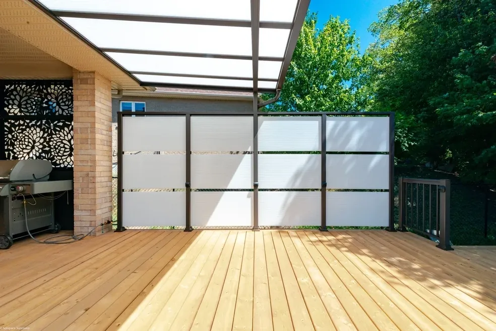 Modern patio with outdoor grill
