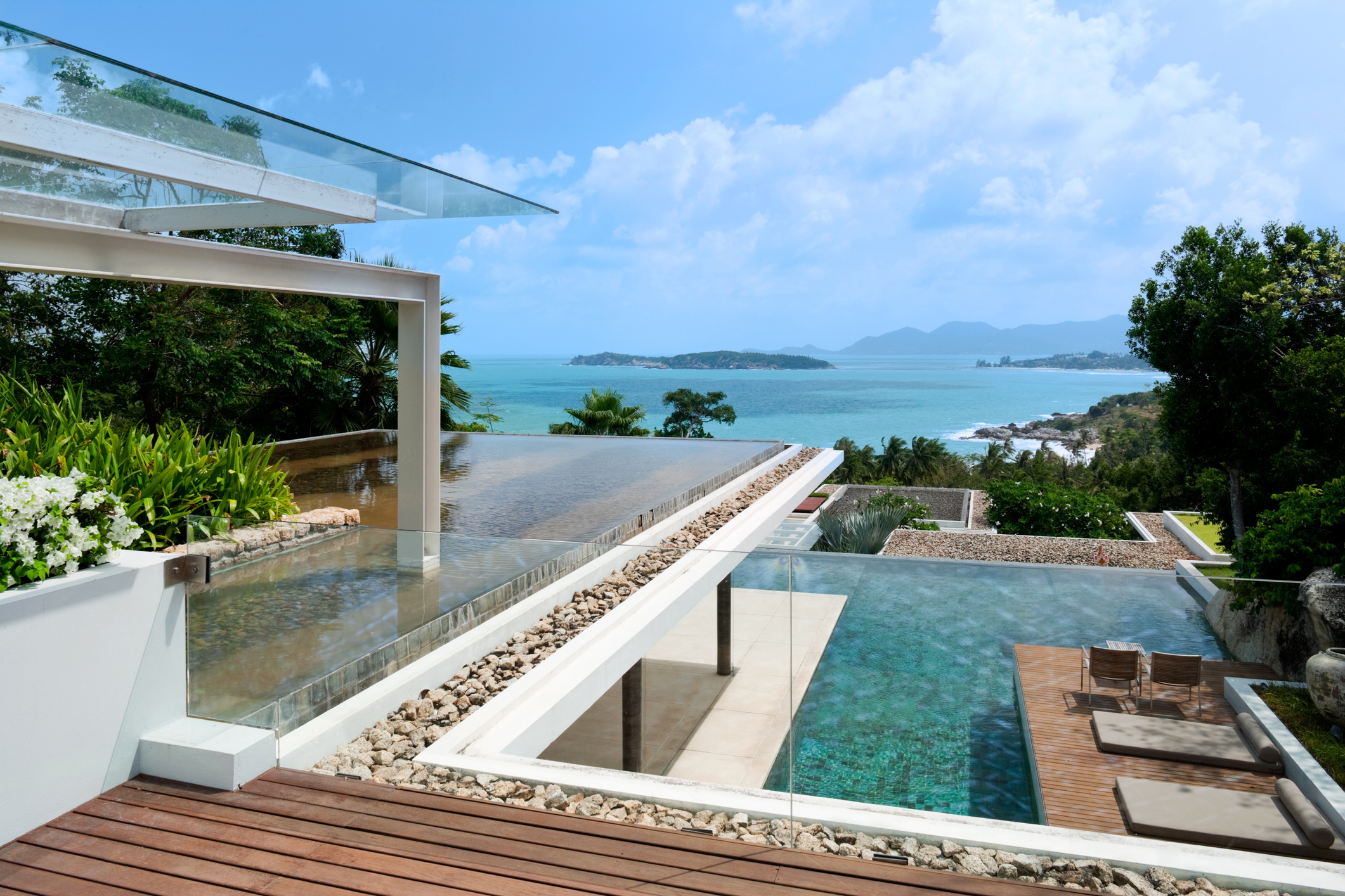 The View From An Island Villa Out To The Ocean.