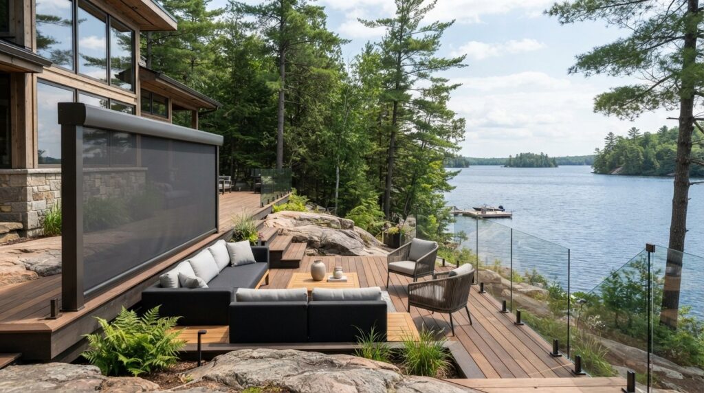 Outdoor privacy screen ideas Muskoka: 10-year warranty builds